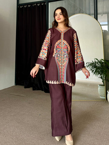 Bold Brown Ethnic Co-Ord Set